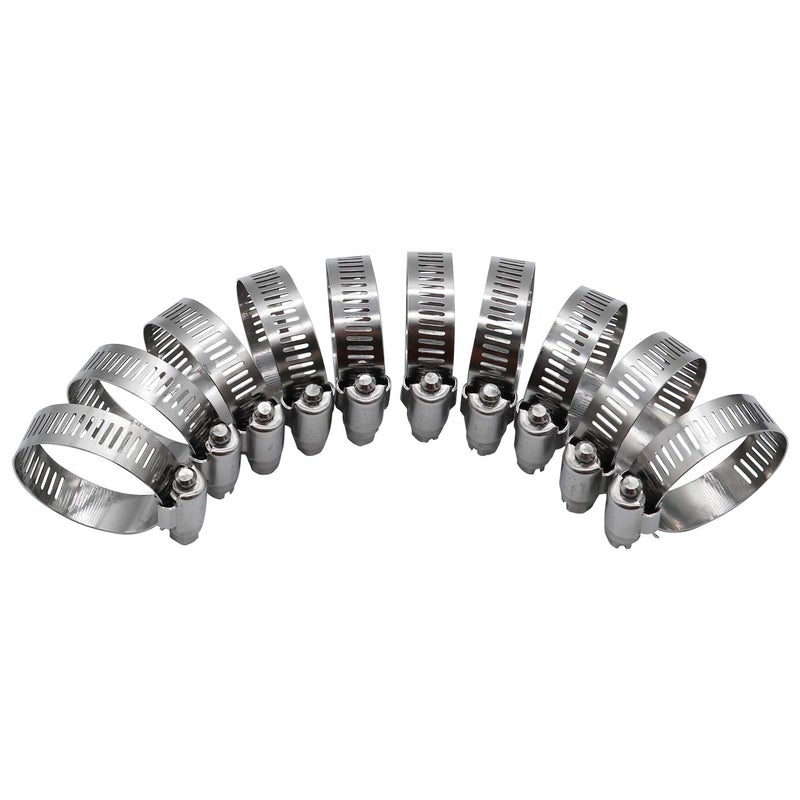 ROADFORMER 1.75" Worm Gear Hose Clamp - SAE 28 Size, Full Stainless Steel with 1/2" Band Width, Working Range 33mm - 57mm Hose Clamps,10 Pack - Image 5